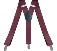 djgkENVQ Tirantes Masculinos, Tirantes, elástico ajustable con tres clips en forma de Y de 1,4 pulgadas for hombre(05 Wine Red)
