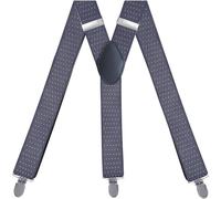 djgkENVQ Tirantes Masculinos, Tirantes, elástico ajustable con tres clips en forma de Y de 1,4 pulgadas for hombre(16 Gray White Dots)