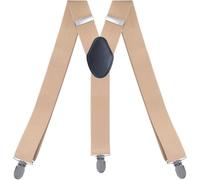 djgkENVQ Tirantes Masculinos, Tirantes, elástico ajustable de tres clips for hombre en forma de Y de 1,4 pulgadas(04 Beige)