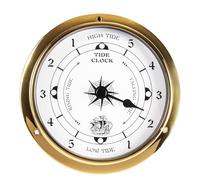 DJHVJS Reloj de marea de latón de 4.5 pulgadas para mareas altas y bajas de la costa este, reloj náutico para colgar en la pared, estación meteorológica, pesca, actividades oceánicas en la playa
