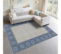 DJHWWD Alfombra Cocina Lavable Antideslizante A Prueba De Polvo 170x240cm, Azul Large Rug Patrones Flores orientales Grises para restaurantes Sala Estar