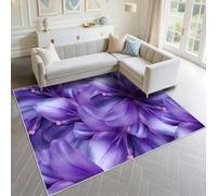 DJHWWD Alfombra De Gateo Fácil Cuidar 200x290cm, Púrpura XXL Patrones Florales Modernos a Gran Escala para dormitorios Adultos en Salas Estar