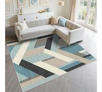 DJHWWD Alfombra Decoración Dormitorio A Prueba De Polvo 70x100cm, Azul Pequeña Patrones geométricos Modernos Grises para oficinas Sala Estar