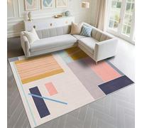 DJHWWD Alfombra Exterior Terraza A Prueba De Polvo 70x100cm, Rosa Pequeña Patrones Rayas geométricas Modernas Grises para dormitorios niñas en la Sala Estar