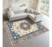 DJHWWD Alfombra Juegos Bebes Acolchada Insonorización 180x250cm, Azul XXL Patrones Florales Retro Grises para dormitorios de Sala Estar