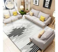 DJHWWD Alfombra Lavable Salon Grigio 90x120CM Negra a Rayas Moderna habitacion niña alfombras Moqueta para El Suelo Niño