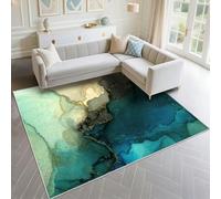 DJHWWD Alfombra para Silla De Escritorio A Prueba Polvo 70x100cm, Azul Pequeña Diseño teñido halo Tinta Abstracta Verde pasillos Sala Estar