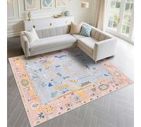 DJHWWD Alfombra Pequeña Fácil De Cuidar 200x290cm, Rosa XXL El patrón Floral Moderno Azul se Utiliza en la Cocina Sala Estar