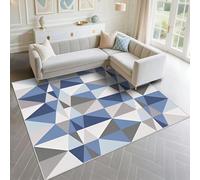 DJHWWD Alfombra Recibidor Interior A Prueba De Polvo 170x240cm, Azul Large Rug Patrones geométricos Modernos Grises para dormitorios Juveniles en Salas Estar