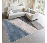 DJHWWD Alfombra Suelo Escritorio Cuidado Facil 70x100cm, Azul Pequeña Patrones de Rayas Modernas Grises para el vestíbulo la Sala Estar