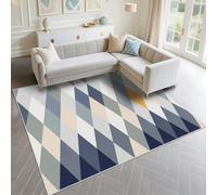 DJHWWD Alfombra Terraza Exterior A Prueba De Polvo 120x160cm, Azul Patrones geométricos Modernos Grises para dormitorios Juveniles en Salas Estar