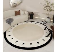 DJHWWD Alfombra Vestidor Pelo Corto 140X140cm,Negro Beige per Condominiale,Soggiorno,Sotto Sedia Ufficio