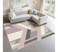 DJHWWD Alfombras A Medida Cuidado Facil 150x200cm, Rosa Patrones de Rayas Modernas Grises para vestuarios Sala Estar