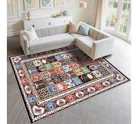 DJHWWD Alfombras Antideslizantes Stain Resistant 80x150cm, Azul Alfombra Pequeña Diseño de impresión de Estilo Nacional de Color para pasillos de Sala de Estar