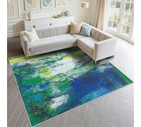 DJHWWD Alfombras De Salon A Prueba Polvo 90x190cm, Verde Diseño Abstracto Moderno Azul para el Dormitorio Juvenil la Sala Estar