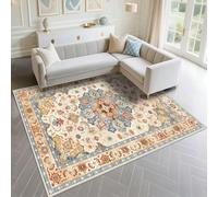 DJHWWD Alfombras para Habitaciones Juveniles A Prueba De Polvo 150x200cm, Azul Patrones Florales Retro el Lado la Cama del Dormitorio Sala Estar