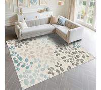 DJHWWD Alfombras Pelo Corto Salon Insonorización 70x100cm, Azul Alfombras Pequeñas El Moderno patrón de Hojas Grises se Utiliza Junto a la Cama del Dormitorio de la Sala de Estar