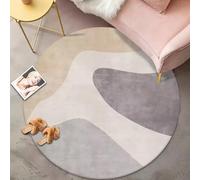 DJHWWD Alfombras Que Se Pueden Fregar Pelo Corto 120X120cm,Gris Claro Moderno para Pie De Cama,Debajo del Escritorio,Habitacion Juvenil
