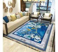 DJHWWD BLU Alfombra Habitacion Infantil Alfombra De Salón De Pelo Corto con Estampado Floral Retro, Antideslizante Y Resistente A Las Manchas, para Dormitorio Y Cabecera Alfombra Pasillera 60X110Cm