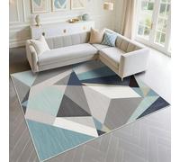 DJHWWD El Dormitorio Alfombras A Prueba De Polvo 70x100cm, Azul Pequeñas Patrones geométricos Modernos Grises para pasillos Sala Estar