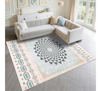 DJHWWD Habitación Alfombra A Prueba De Polvo 150x200cm, Azul Patrones geométricos Estilo Nacional para dormitorios Sala Estar