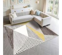 DJHWWD Moqueta Suelo A Prueba De Polvo 120x160cm, Gris Patrones geométricos Abstractos para oficinas Sala Estar