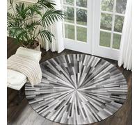 DJHWWD Que Se Pueden Fregar Alfombra Escritorio Suelo,Antideslizantes Pelo Corto Círculo Gris para Infantil Habitacion,Quarto Criança,Habitación Juvenil 140X140cm