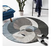 DJHWWD Que Se Pueden Fregar Alfombra para Silla de Escritorio,Antideslizantes Pelo Corto Círculo Gris Pequeña para Infantil Habitacion,Niños Habitacion,Dormitorio 80X80cm
