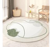 DJHWWD Que Se Pueden Fregar Alfombra Vestidor,Antideslizantes Pelo Corto Círculo Blanco para Habitacion,Habitacion Infantil,Cocina 120X120cm