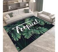 DJHWWD Salon Alfombras Alfombra Habitaciones Verde 180x250CM con Estampado de Plantas acusticas Moqueta Terraza