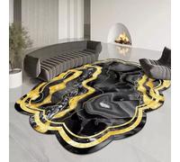 DJHWWD Tapetes para Sala Lavables En Lavadora Negro 120x140CM,Arte Moderno para Suelo Madera,Habitación Juvenil,Comedor