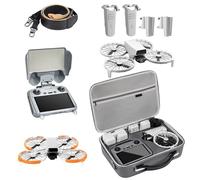 DJI Flip Accessories - Paquete de accesorios 5 en 1 para controlador de pantalla RC 2, funda de transporte portátil para 3 baterías, protectores de hélice, tren de aterrizaje, parasol y correa