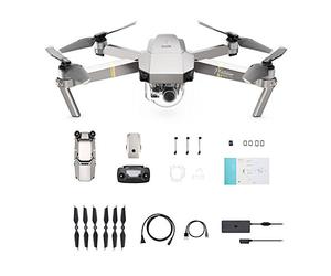 Dji Mavic Pro Platinum Dron Cuadricóptero con Control Remoto, Sistema de Visión 4K, 30 min. de Vuelo, Velocidad hasta 65 km/h, Negro/ Platinum