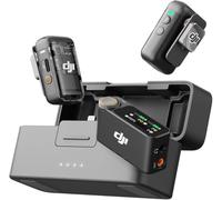 DJI Mic 2 (2 TX + 1 RX + Estuche de carga), todo en uno, micrófono inalámbrico, cancelación de ruido inteligente, grabación interna flotante de 32 bits, micrófono para iPhone y Android