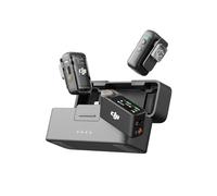 DJI Mic 2 (2 TX + 1 RX + Estuche de carga), todo en uno, micrófono inalámbrico, cancelación de ruido inteligente, grabación interna flotante de 32 bits, micrófono para iPhone y Android