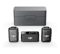 DJI Mic 2 (2 TX + 1 RX + Estuche de carga), todo en uno, micrófono inalámbrico, cancelación de ruido inteligente, grabación interna flotante de 32 bits, micrófono para iPhone y Android