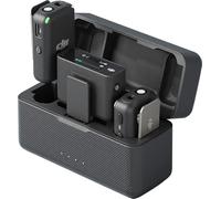 DJI Mic (2 TX + 1 RX + Estuche de Carga), micrófono lavalier inalámbrico, 15 Horas de batería, cancelación de Ruido micrófono inalámbrico para PC, iPhone, Grabar entrevistas, Youtube, Vlogs