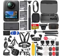 DJI Osmo 360 Adventure Combo, cámara 360 con imagen de 360° de 1 pulgada, batería de duración extendida con 3 baterías, paquete de video nativo 8K 360° con memoria de 128 GB, lector de tarjetas + kit
