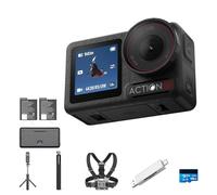 DJI Osmo Action 5 Pro Adventure Combo - Cámara Deportiva con Sensor 1/1.3", Batería de 12 h con 3 Baterías, Estabilización, 2 Pantallas OLED, para Viajes y Vlogs + Funda de Silicona y Kit de Limpieza