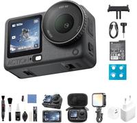 DJI Osmo Action 6 Pack Esencial, cámara de acción con Sensor Cuadrado de 1/1.1 Pulgadas, Apertura Variable, Resistente al frío, batería de 4 Horas, cámara de acción 4K (Multi Accessories Bundle)