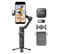 DJI Osmo Mobile 7P+Transmisor Mic Mini, estabilizador Smartphone 3 Ejes (iPhone & Android), Seguimiento Nativo, iluminación, grabación instantánea, Brazo Extensible y trípode Integrados
