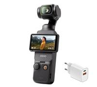 DJI Osmo Pocket 3, cámara con CMOS 1'' y vídeo 4K/120 fps, estabilización en 3 Ejes, Enfoque rápido, Seguimiento de Caras/Objetivos, Pantalla táctil giratoria de 2"