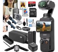 DJI Osmo Pocket 3 Creator Combo, cámaras de vlogging, cámara de vlog 4K/120fps, estabilización de 3 ejes, seguimiento de rostros/objetos, micrófono incluido + memoria de 128 GB, 2 micrófonos, software