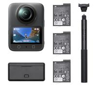 DJI Pack Aventura Osmo 360, cámara 360 con Imagen 360° de 1 Pulgada, Vida útil de batería extendida con 3 baterías, Video 360° en 8K Nativo, cámara de acción para Deportes, vlog