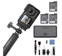 DJI Pack Aventura Osmo Action 4 Bundle - Cámara Sumergible 4K/120 fps, Sensor de 1/1.3 Pulgadas, D-Log M y 10 bits, Campo de visión de 155º, hasta 7.5 h con 3 baterías adicionales para Grabar Vlogs