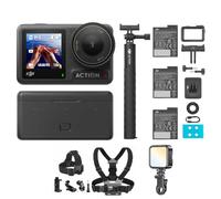 DJI Pack Aventura Osmo Action 4 Bundle - Cámara Sumergible 4K/120 fps, Sensor de 1/1.3 Pulgadas, D-Log M y 10 bits, Campo de visión de 155º, hasta 7.5 h con 3 baterías adicionales para Grabar Vlogs