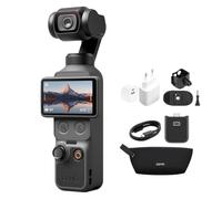DJI Pack Esencial Osmo Pocket 4 Bundle, cámara para videovlogs de Bolsillo con estabilizador, 1″ CMOS y 4K/240 fps, estabilización de 3 Ejes (Clip de Montaje para Mochila + Enchufe de Carga)
