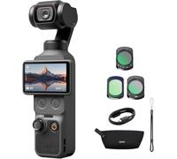 DJI Pack Esencial Osmo Pocket 4 Bundle, cámara para videovlogs de Bolsillo con estabilizador, 1″ CMOS y 4K/240 fps, estabilización de 3 Ejes (Juego de 3 filtros)