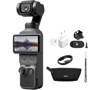 DJI Pack Esencial Osmo Pocket 4 Bundle, cámara para videovlogs de Bolsillo con estabilizador, 1″ CMOS y 4K/240 fps, estabilización de 3 Ejes (Clip de Montaje para Mochila + Enchufe de Carga)