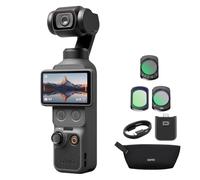 DJI Pack Esencial Osmo Pocket 4 Bundle, cámara para videovlogs de Bolsillo con estabilizador, 1″ CMOS y 4K/240 fps, estabilización de 3 Ejes (Juego de 3 filtros)